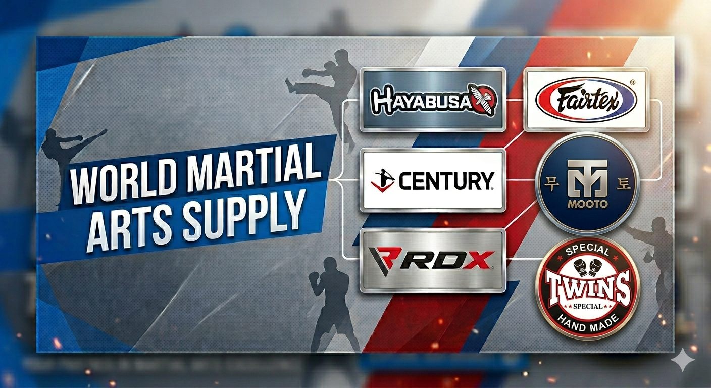 World Martial Arts Supply promotional graphic with brand logos