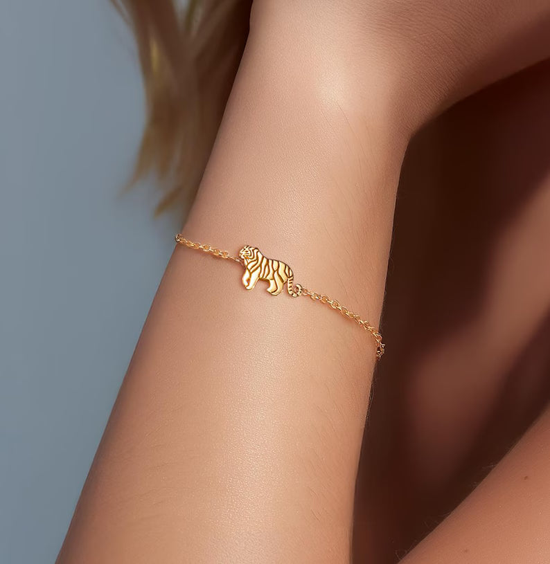 Charm: 24k Gold Filled Tiger Bracelet