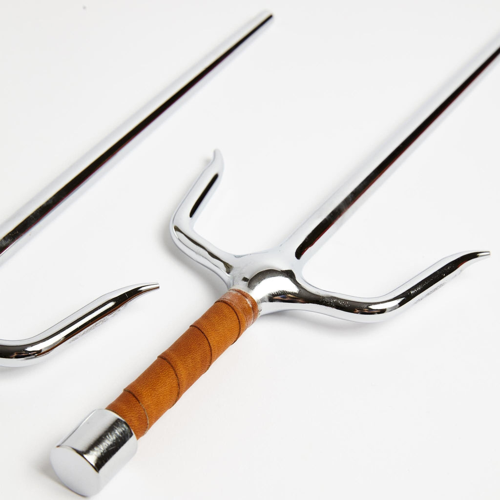 Round Chrome Sai: Premium Forged Steel Training Weapon