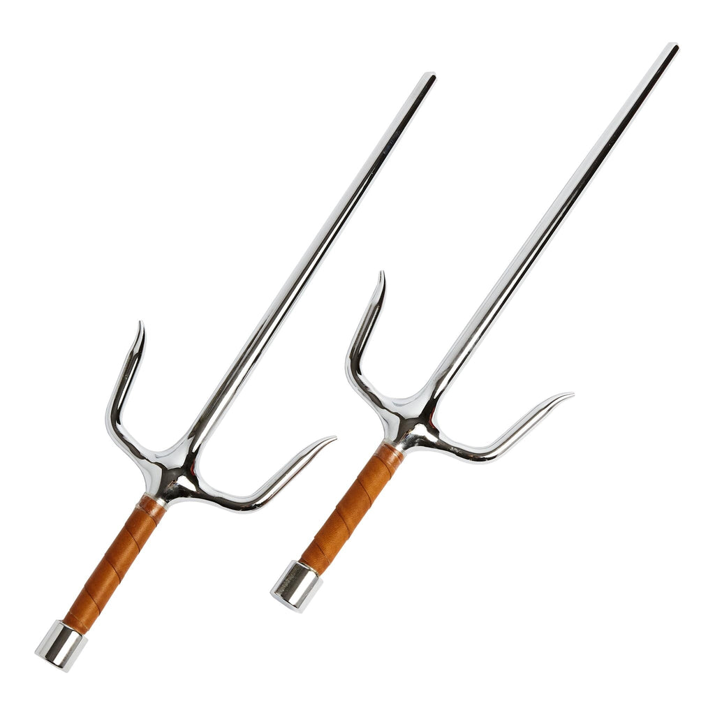 Round Chrome Sai: Premium Forged Steel Training Weapon